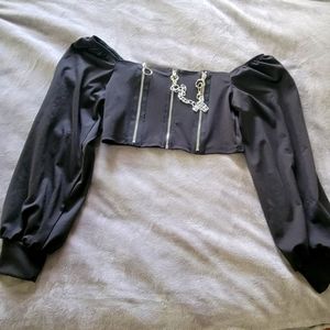 OG Cardamom Zip Up Chain Top